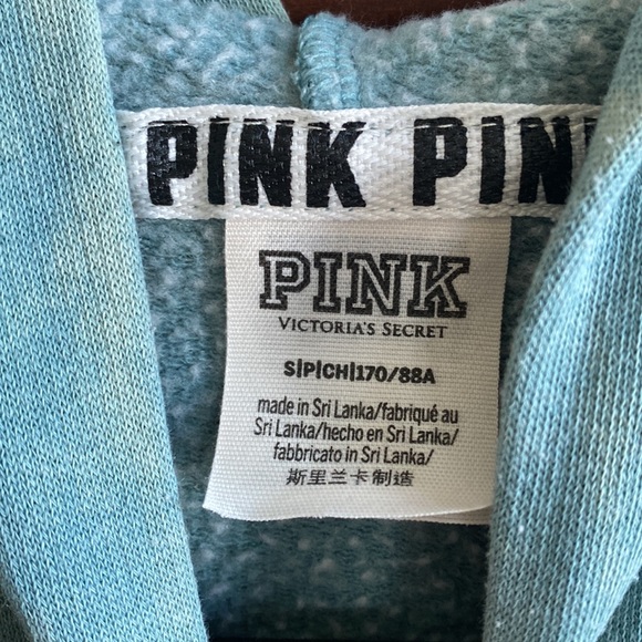PINK Victoria Secret 🔥 Cropped Sweatshirt Hoodie Sz S - Picture 4 of 7